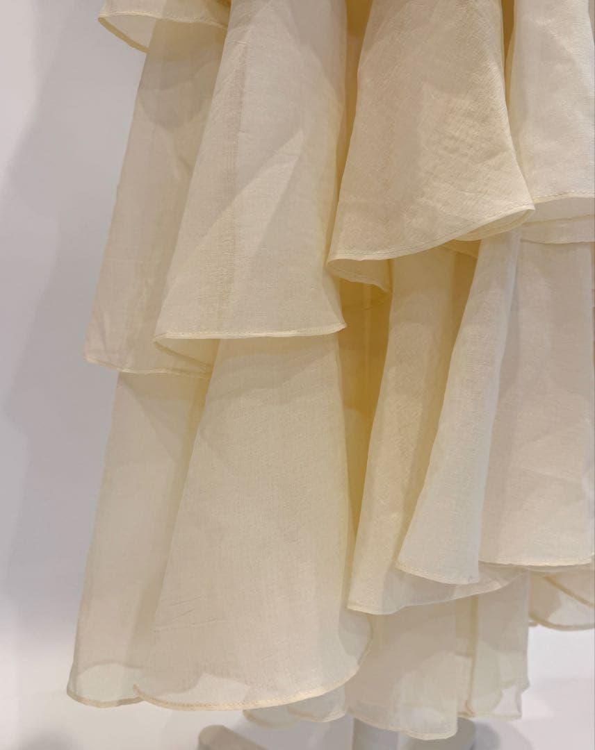 アイボリー maison celon frilly tiered dress