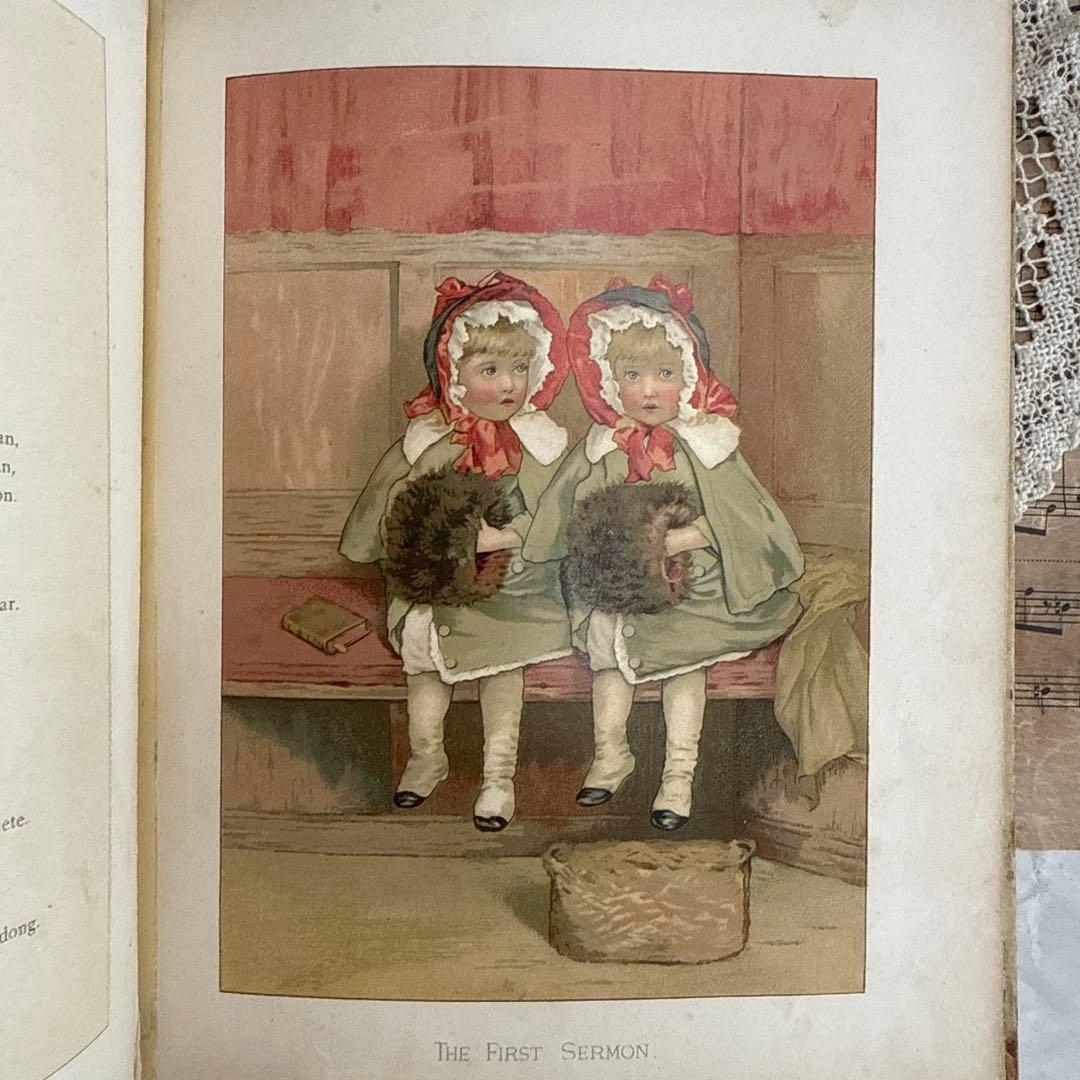 稀少1886年　美しいアンティーク絵本ヴィクトリアン洋書ジャンクジャーナル古書