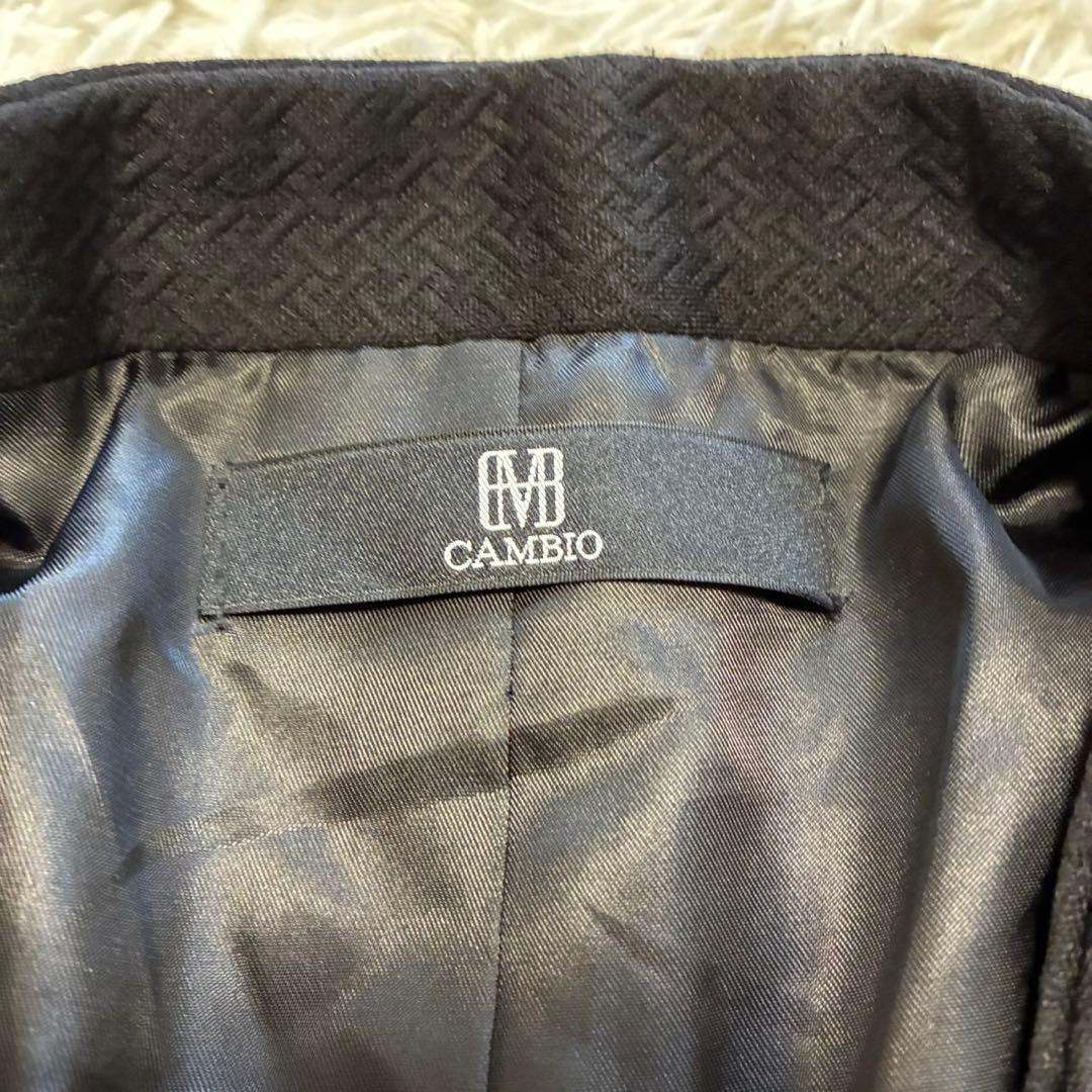 CAMBIO セットアップ ノーカラージャケット 織り柄 M（B322）