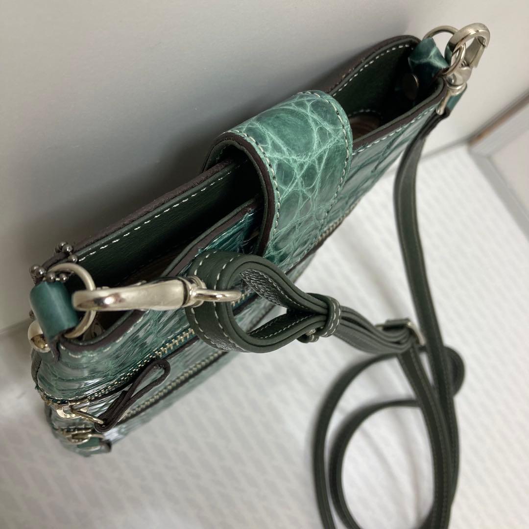 極美品　JRA クロコダイル　スマホショルダー　 サコッシュ　エキゾチック