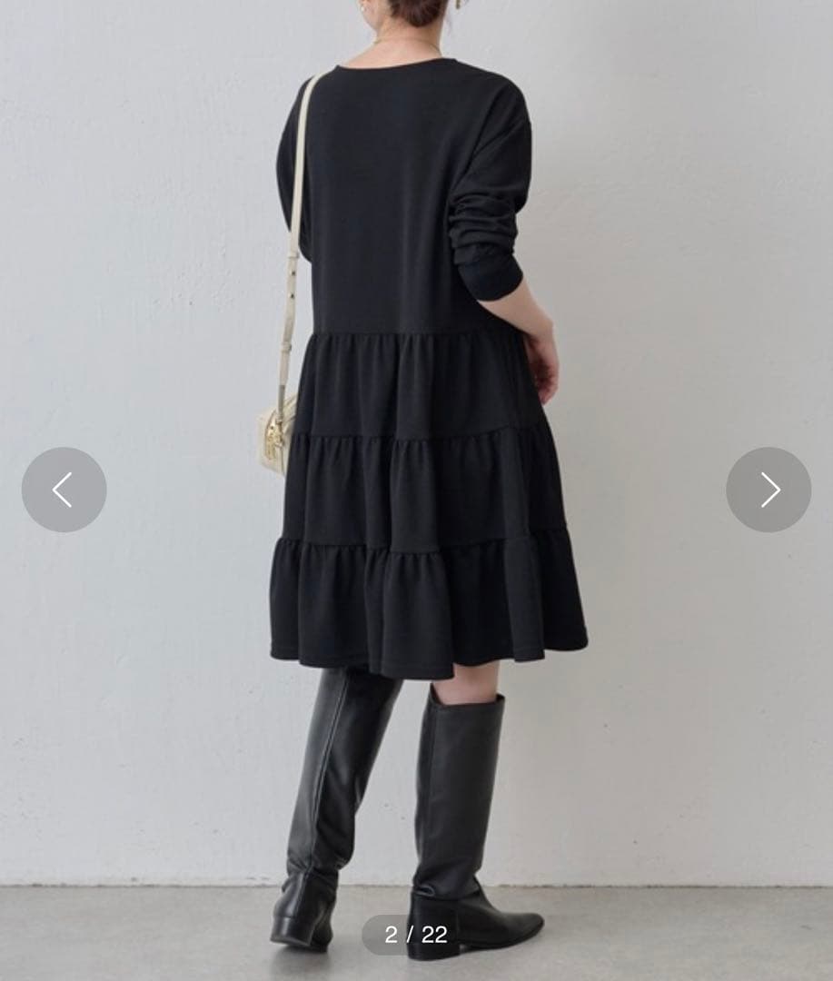 ◆美品◆ビアズリー◆2.5万◆ドライタッチティアードチュニック◆黒ブラック◆F