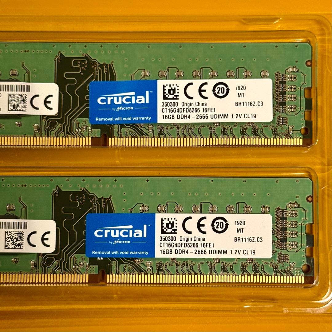 crucial 16GB DDR4 2枚セット