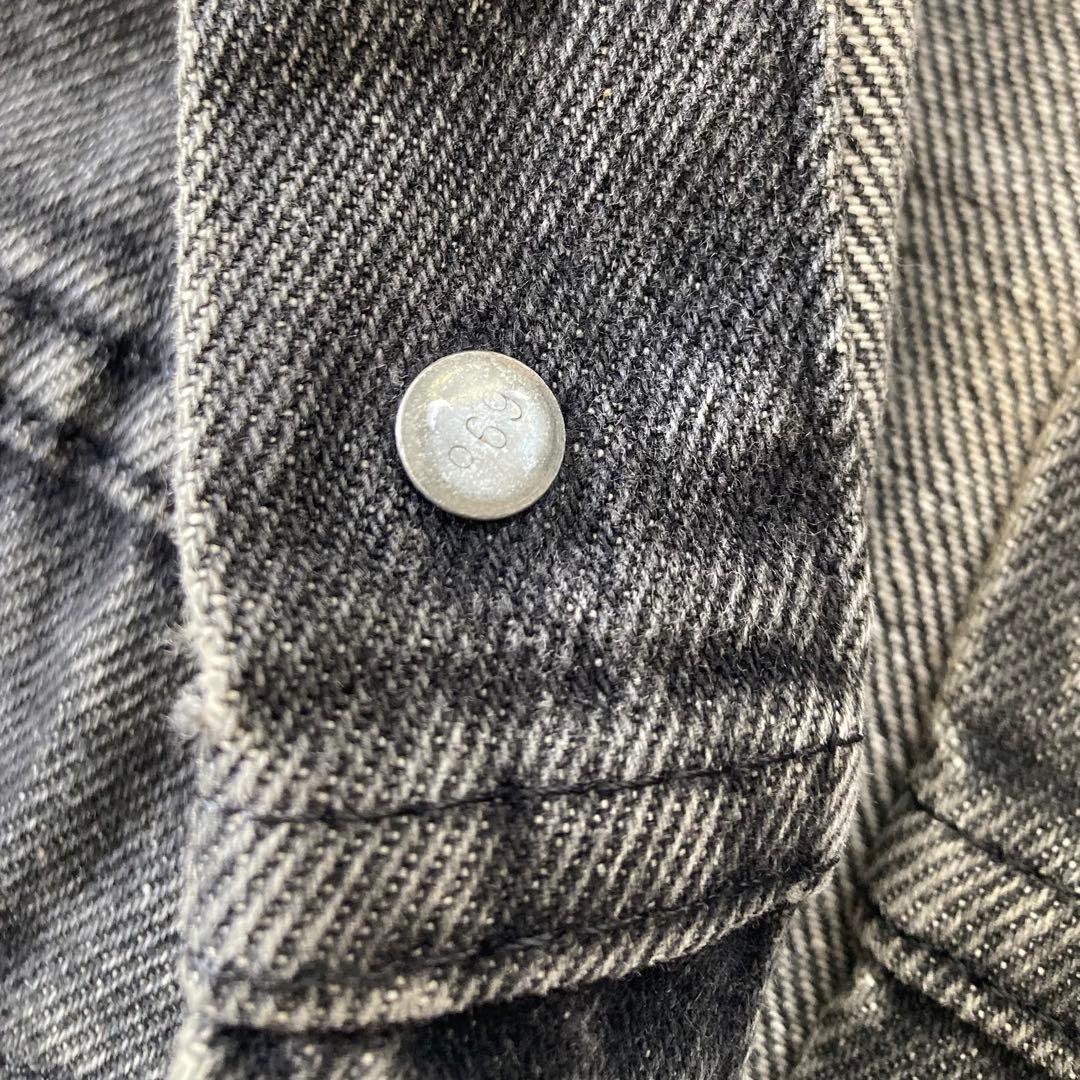 希少【USA製】 70706-0258 先染め ブラック デニムジャケット 16