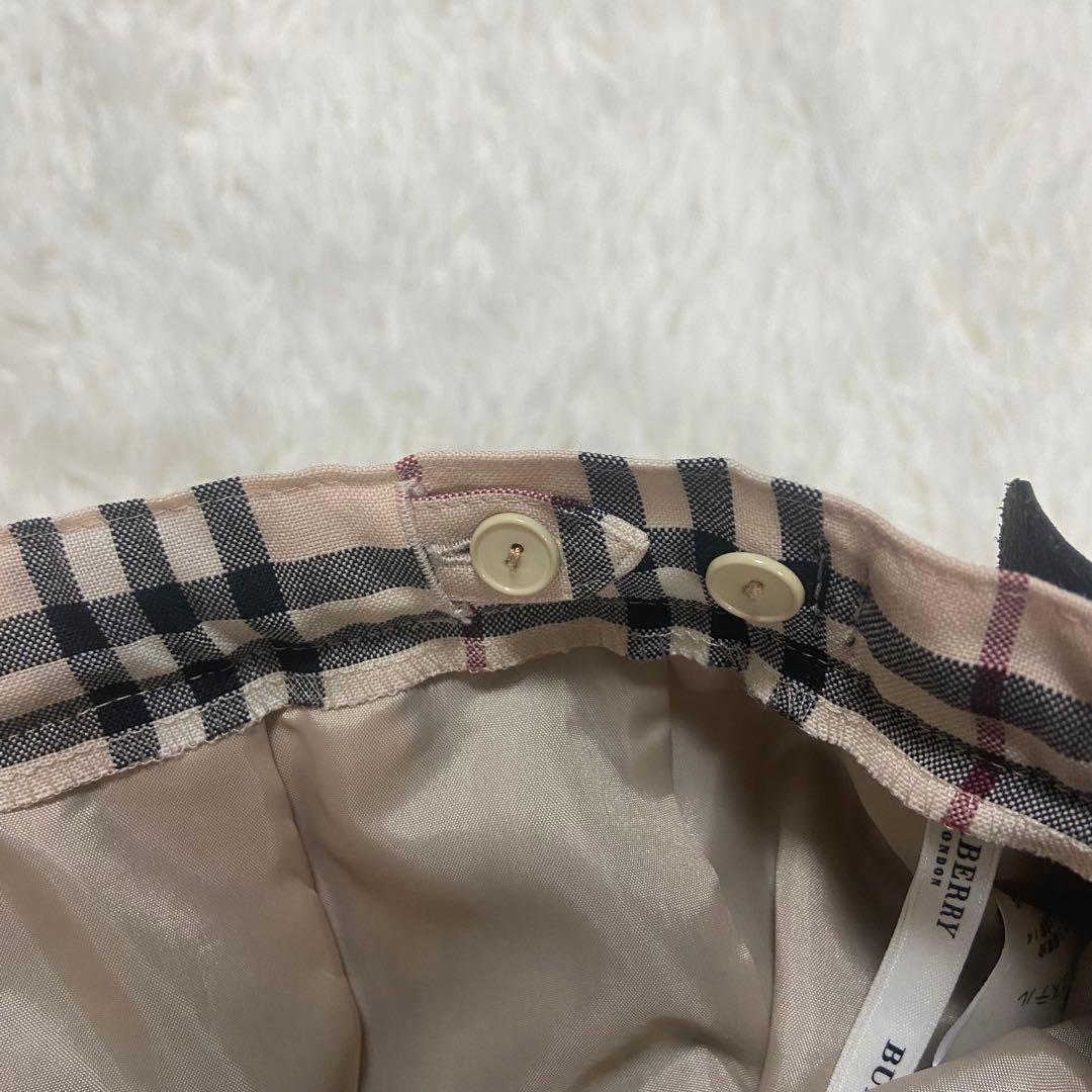バーバリー ラップスカート プリーツ ノバチェック ベージュ ベルト S 160