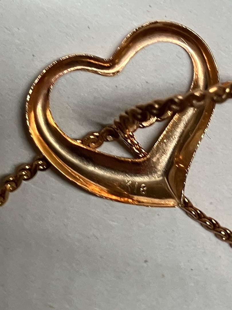 刻印 K18 SN ハート ゴールド ペンダント ネックレス