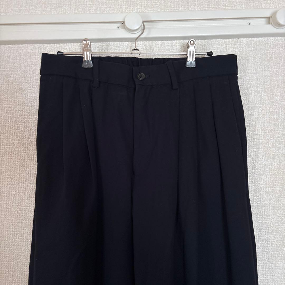 MARKAWAREコットンサバイバルクロストリプルプリーテッドワイドトラウザーズ