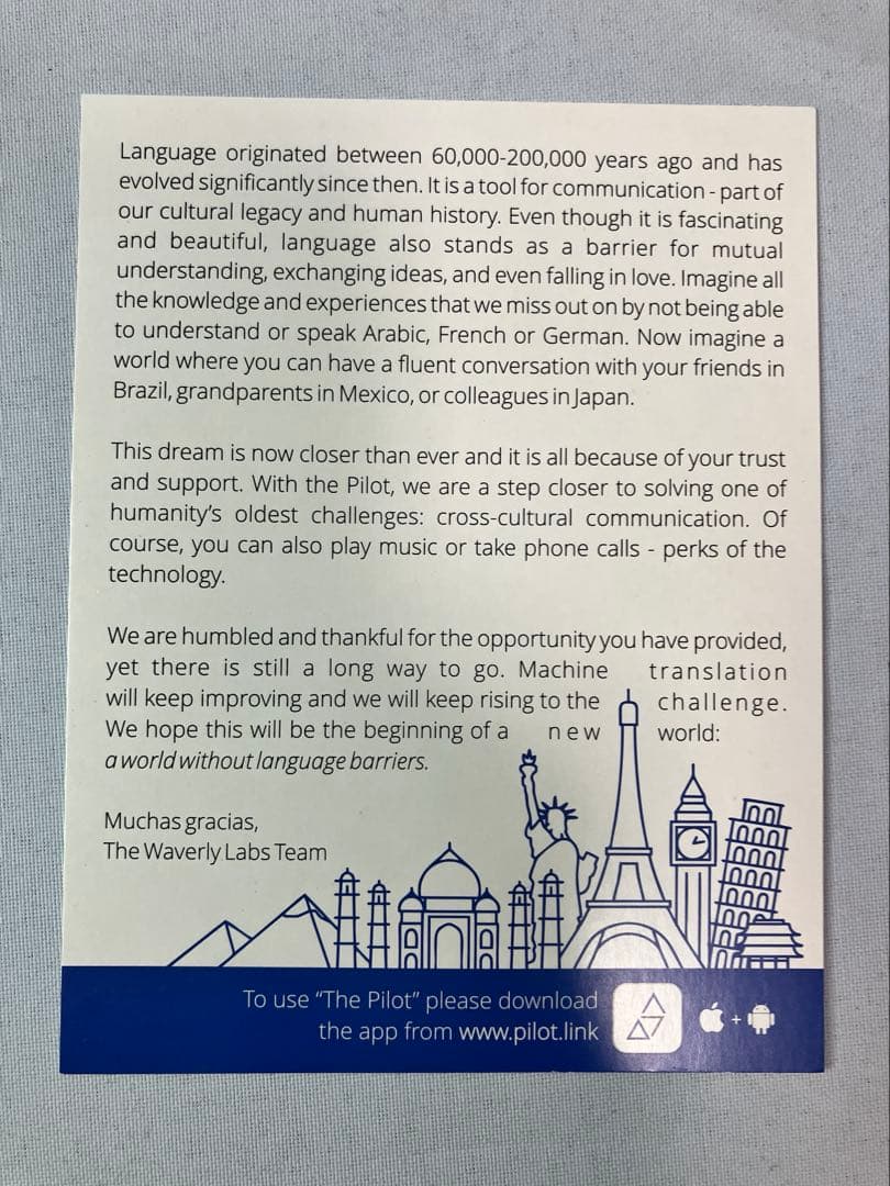 ≪未使用品≫ Pilot パイロット 翻訳機能搭載 ワイヤレスイヤホン