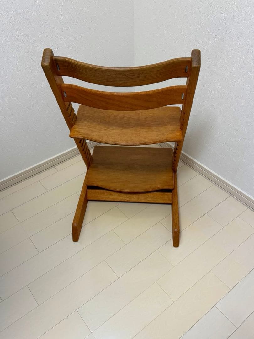 木製ハイチェア 調整可能 ナチュラルウッド