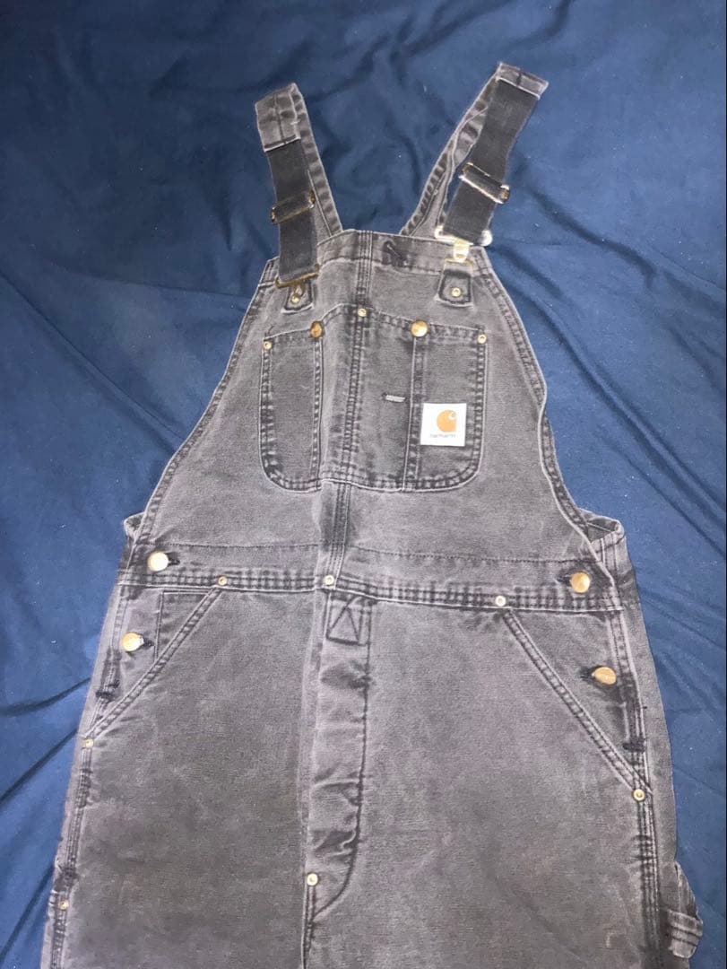 ひ*ろ様 90s carhartt オーバーオール　ダブルニー　ブラック