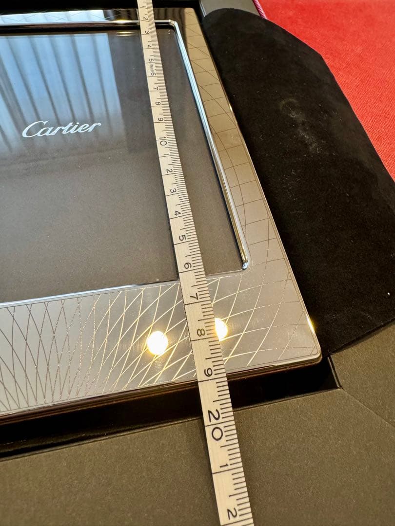 Cartier フォトフレーム シルバー 幾何学模様