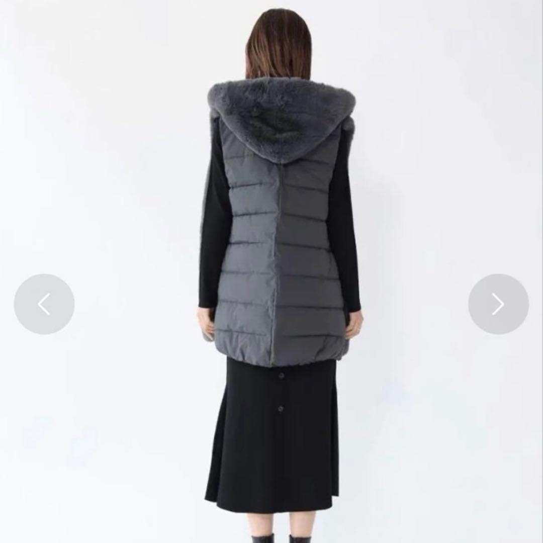 新品未使用 Aga アーガ ヤマダヤ エコファー フード付きベスト グレー