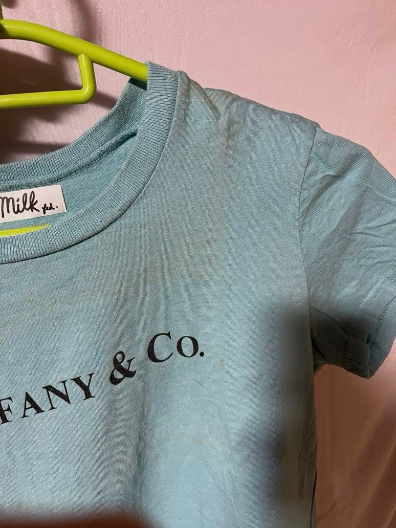 レア！ヴィンテージTシャツ Tiffany & Co. 水色 クロップドTシャツ