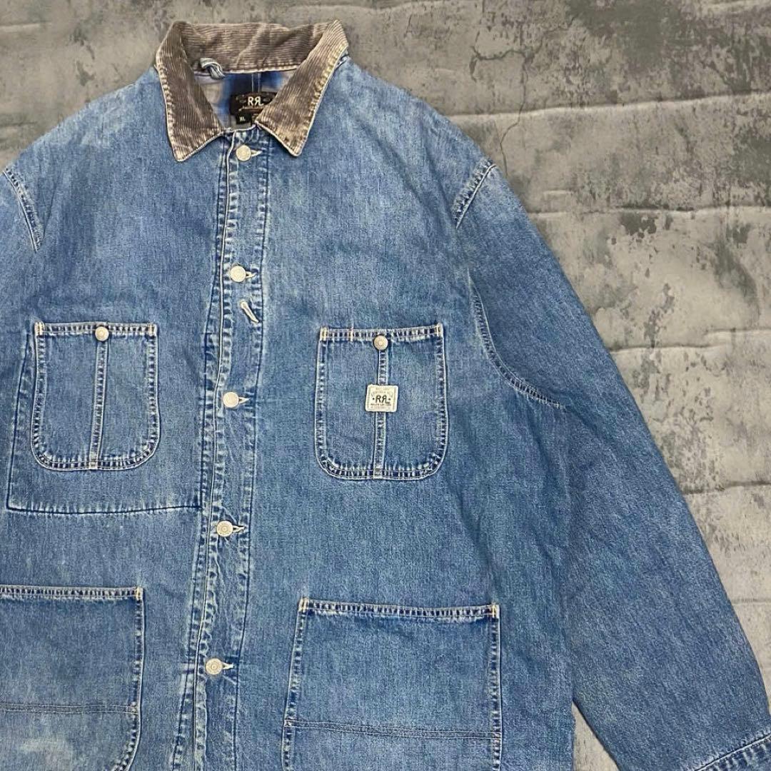 RRL 90's USA製　初期　三ツ星タグ　裏地オンブレ　デニムカバーオール