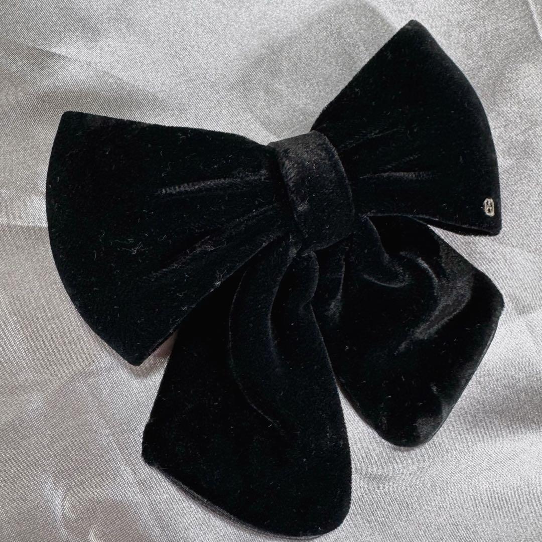 アレクサンドゥルドゥパリ 黒 ベルベットリボン バレッタ