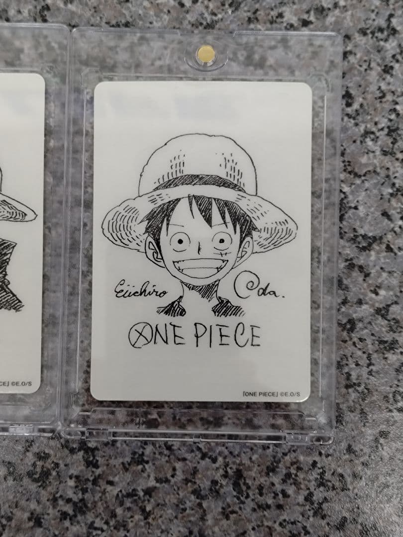 PSA10 鑑定向け 未鑑定 素体 ルフィ 尾田先生描き下ろしイラスト ３枚