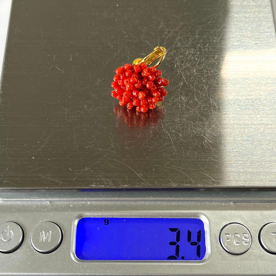 美品✨血赤珊瑚 5.0mm 丸玉 ネックレス＆イヤリング サンゴ