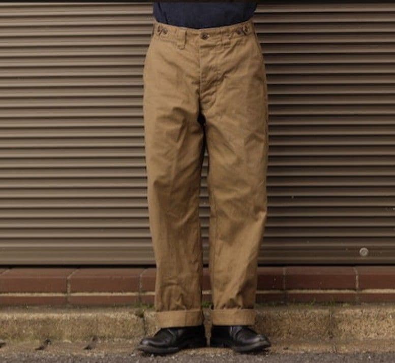 ウエアハウス w36 lot1205 ミリタリーパンツ 両玉縁 硫化染めコットン
