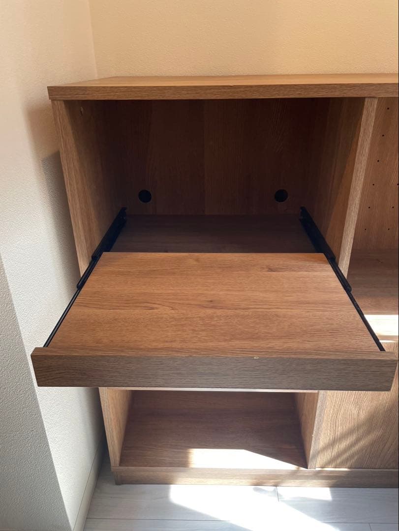 [幅120] キッチンカウンター レンジ台 スライド収納付き LOWYA