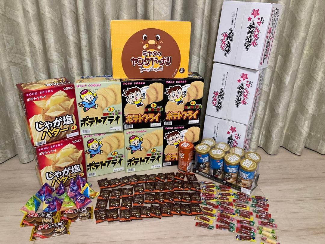 お菓子　大量　安売り　ポテトフライ　ヤングドーナツ　おやつカルパス　チップスター