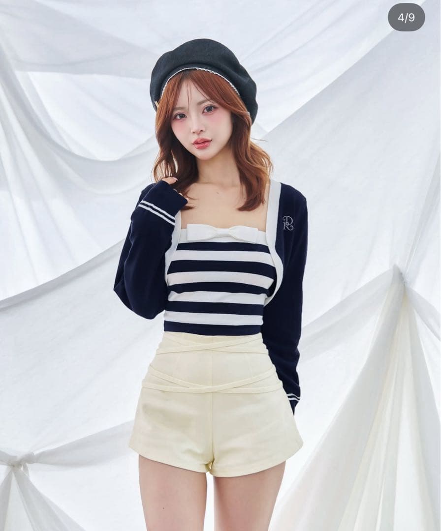 ダーリッチ Darich ダブルクロスベルトショートパンツ ivory M