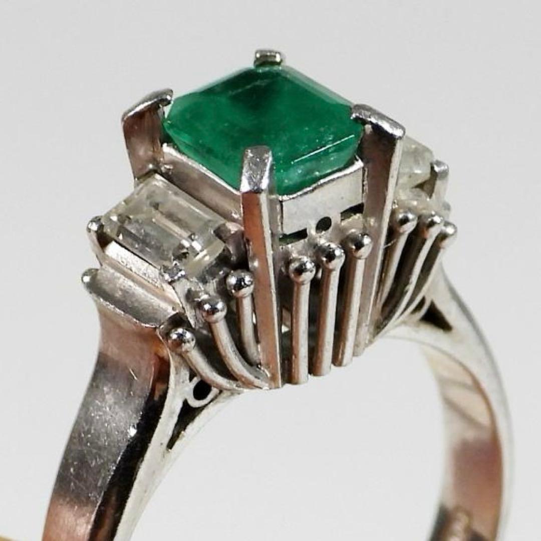 Pm900 0.73 0.43エメラルド ダイヤモンド指輪 重さ約5.6g10号