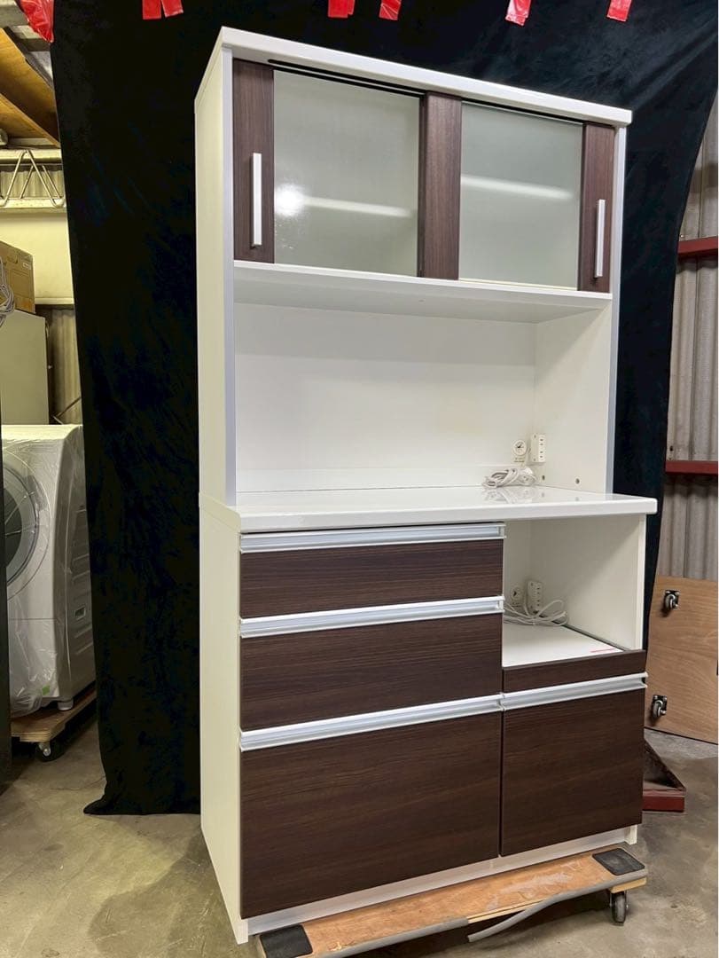 創愛ファニチュア ティーノ100 食器棚 レンジボードW99