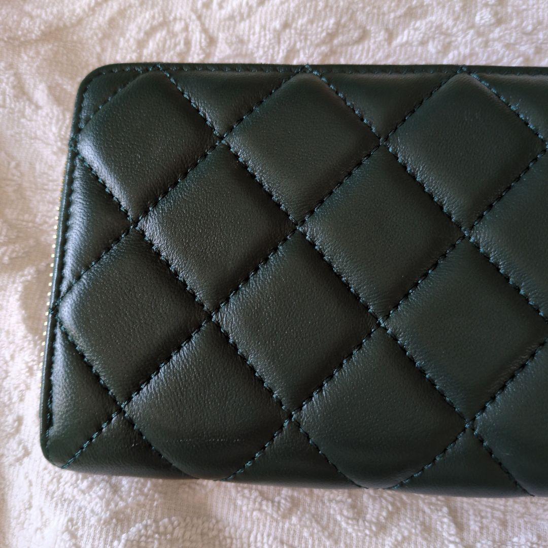 J*L様 CHANEL グリーン キルティング 長財布　ノベルティ