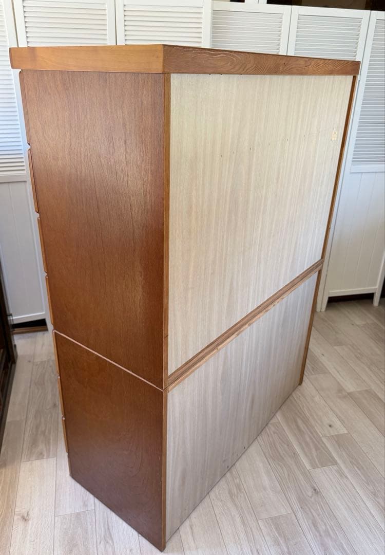 木製ハイチェスト 木目調 7段 引き出し ブラウン