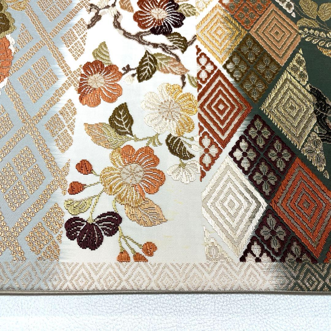 V1325 ●高級 正絹 唐織 六通 袋帯 辻ヶ花