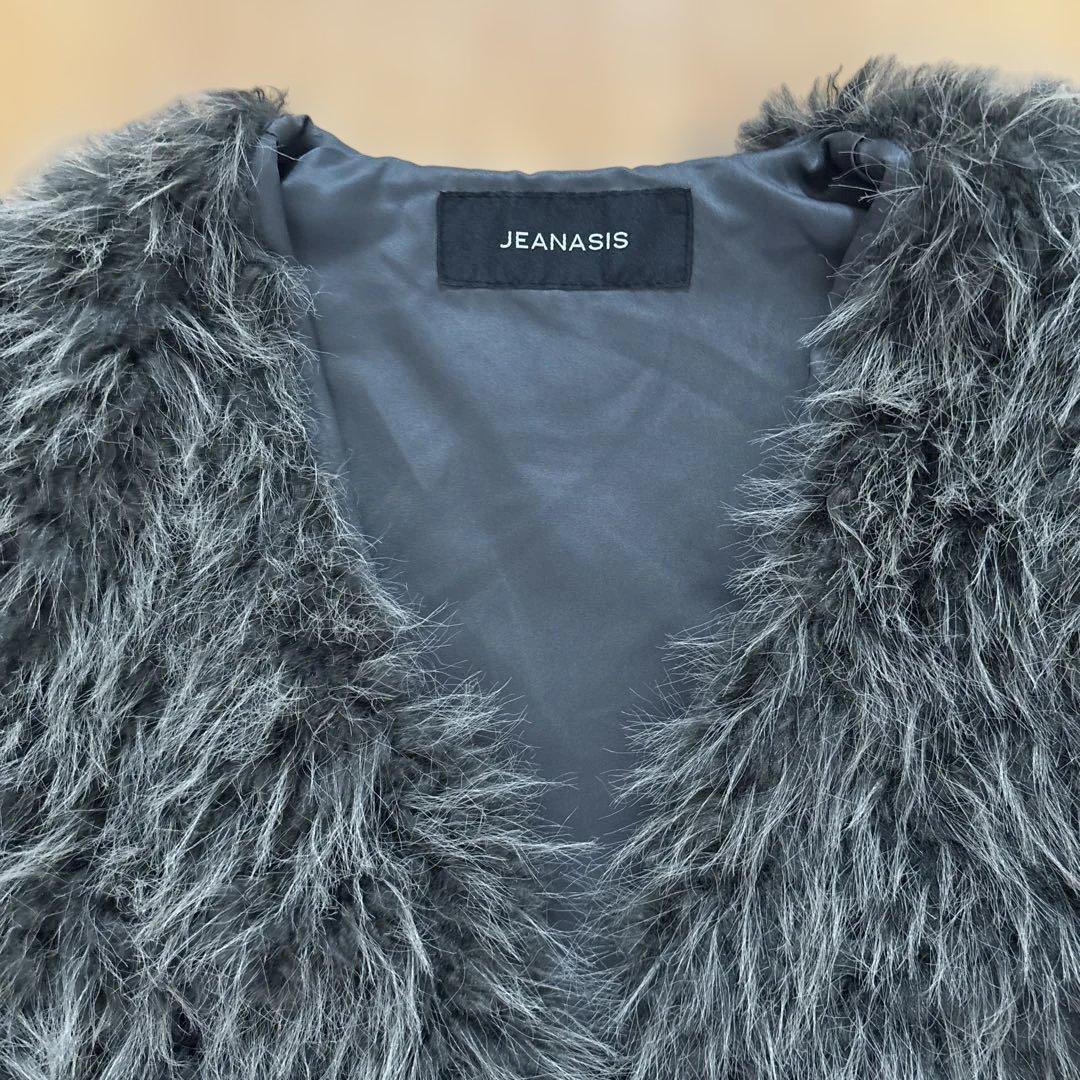 JEANASIS MIXカラーファーベスト グレー 完売品