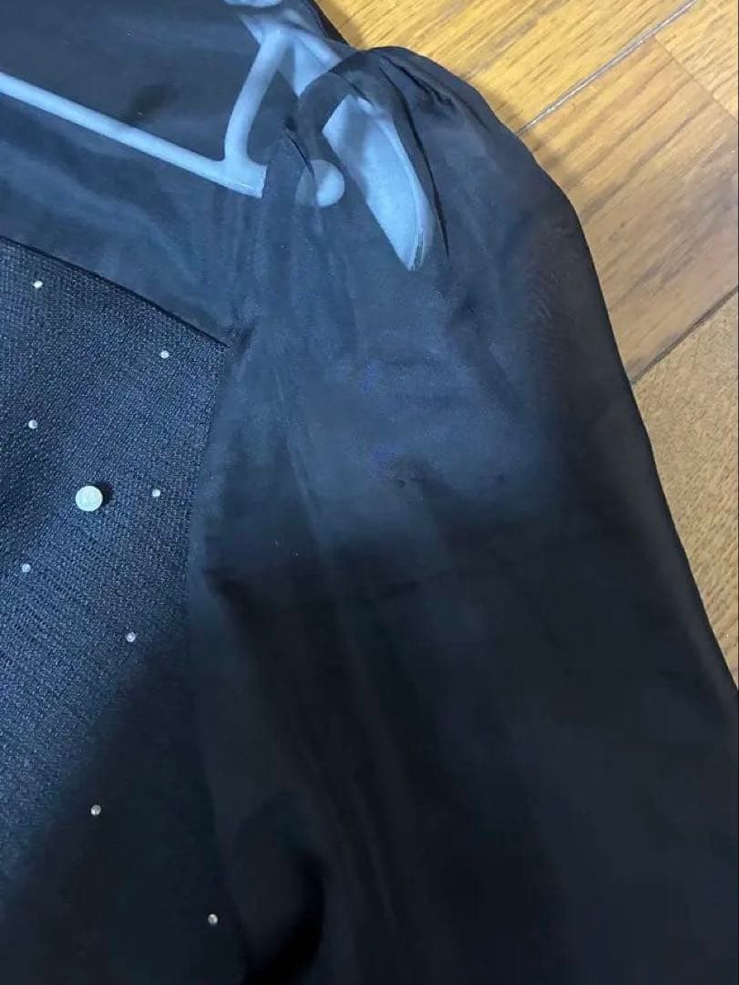 【Leja】パールビジュー付きマーメイドシルエットワンピース　Mサイズ