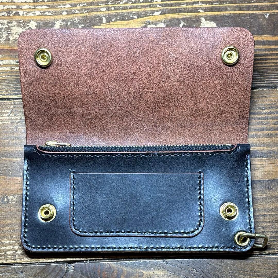 一点物 茶芯レザー トラッカーウォレット＆チェーン