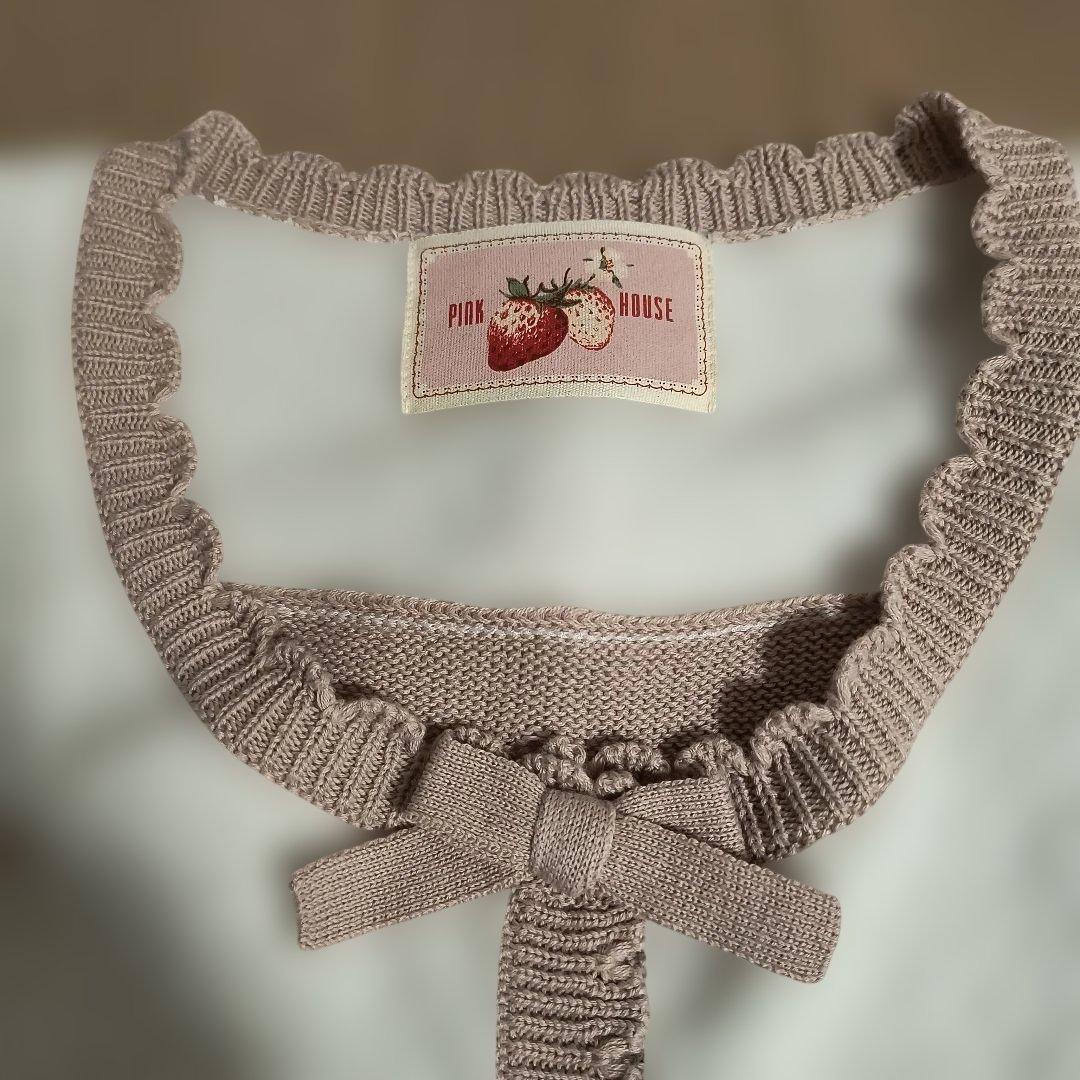 PINK HOUSE いちごモチーフ綿素材 春用カーディガン（新品、保管品）