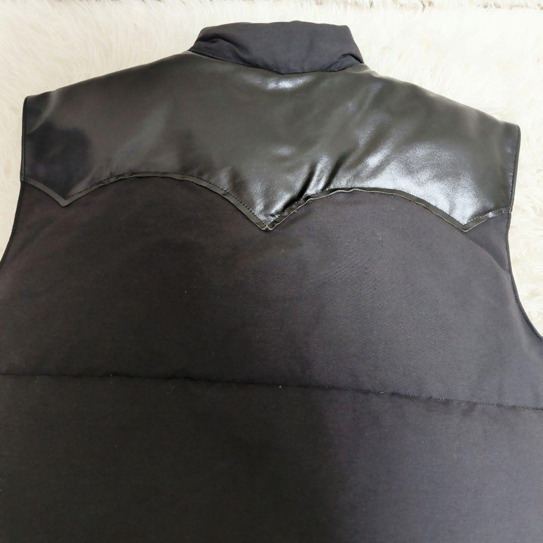 【美品】SUGAR CANE レザーヨークダウンべスト アメカジ　バイカー 東洋