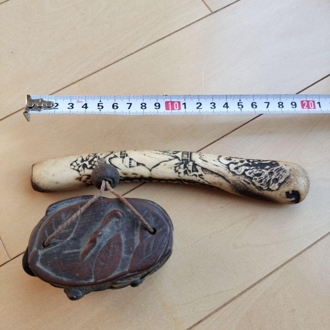 は*ま様 骨董品　古美術　アンティーク　キセル入れ　煙草入れ　 鹿角　彫刻　喫煙