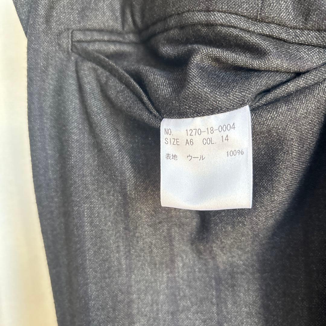 【美品】イタリア　ロロピアーナ　ダークグレー ストライプ スーツジャケット