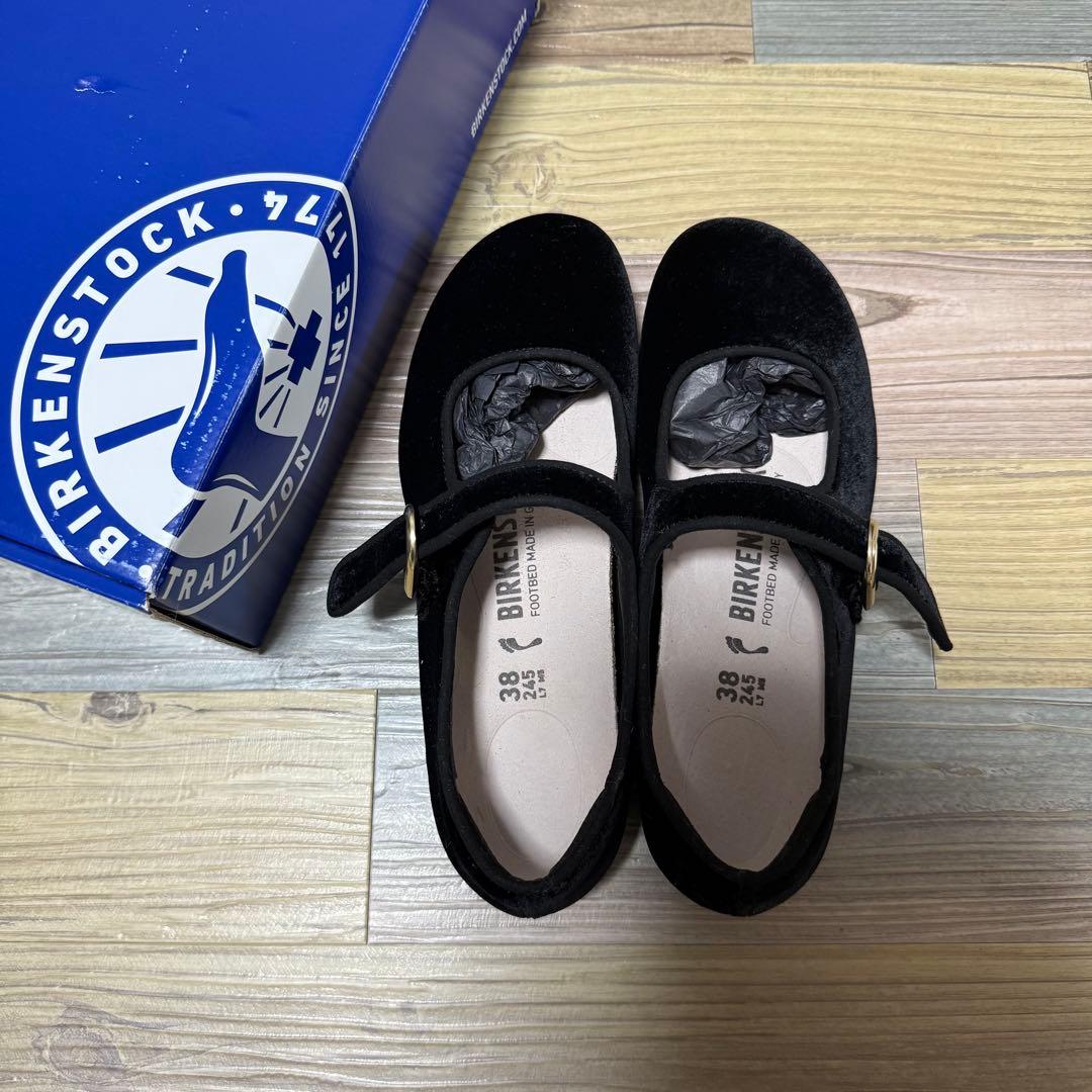 完売品新品 ビルケンシュトック サンタクラリタ ベルベット黒24.5cm(38)