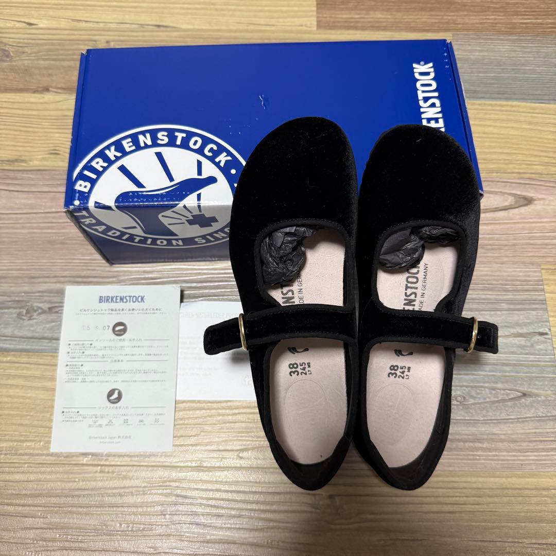 完売品新品 ビルケンシュトック サンタクラリタ ベルベット黒24.5cm(38)