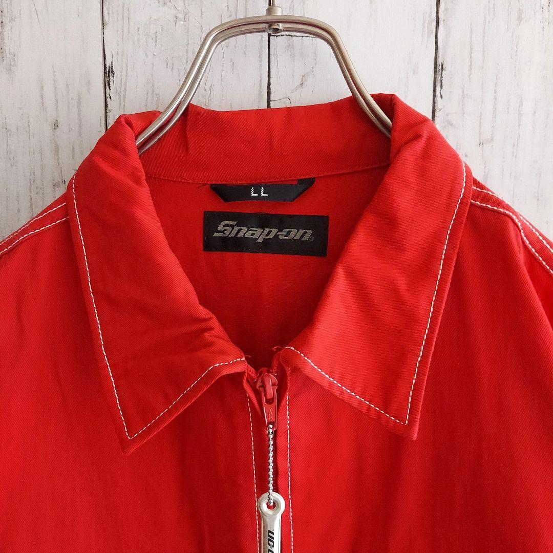 【Snap-on】美品 スナップオン 刺繍 オールインワン XL 赤