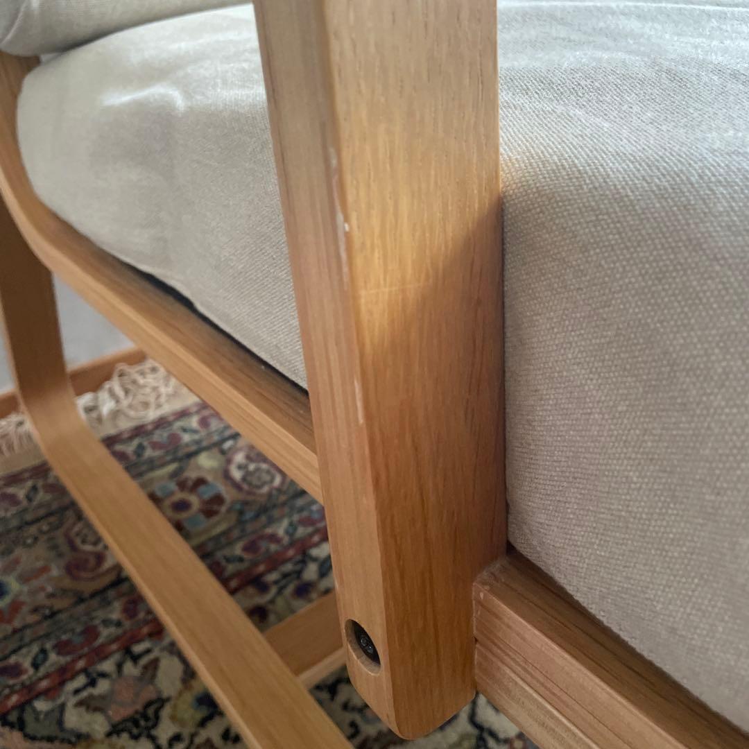 無印良品　リビングでもダイニングでもつかえるソファチェア・オーク材②
