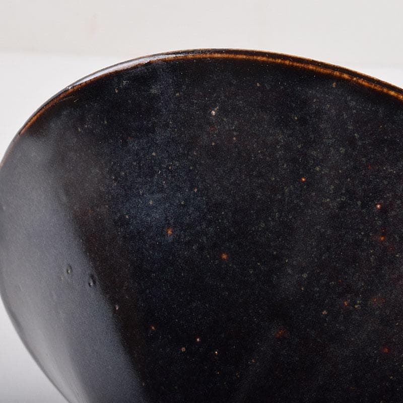 水芙蓉　中国　柿釉　天目茶碗　仕覆・時代箱付　M　R9034