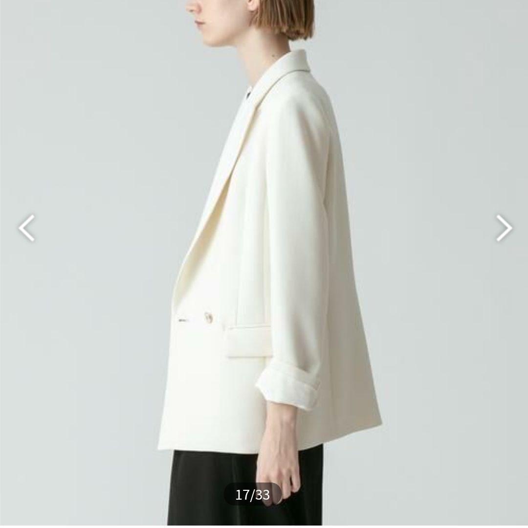 23SS アルアバイル マットストレッチ ダブルブレストジャケット アイボリー