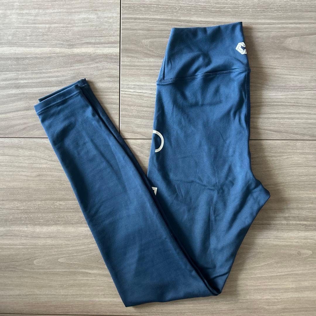 クロノス レディース レギンス ロゴ入り ブルー