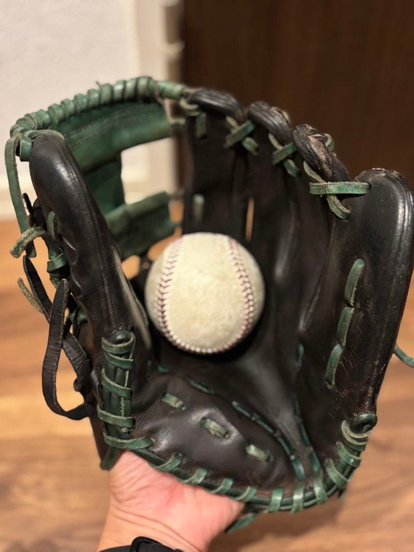 Rawlings 硬式野球グローブ 右投げ 黒/緑 内野用