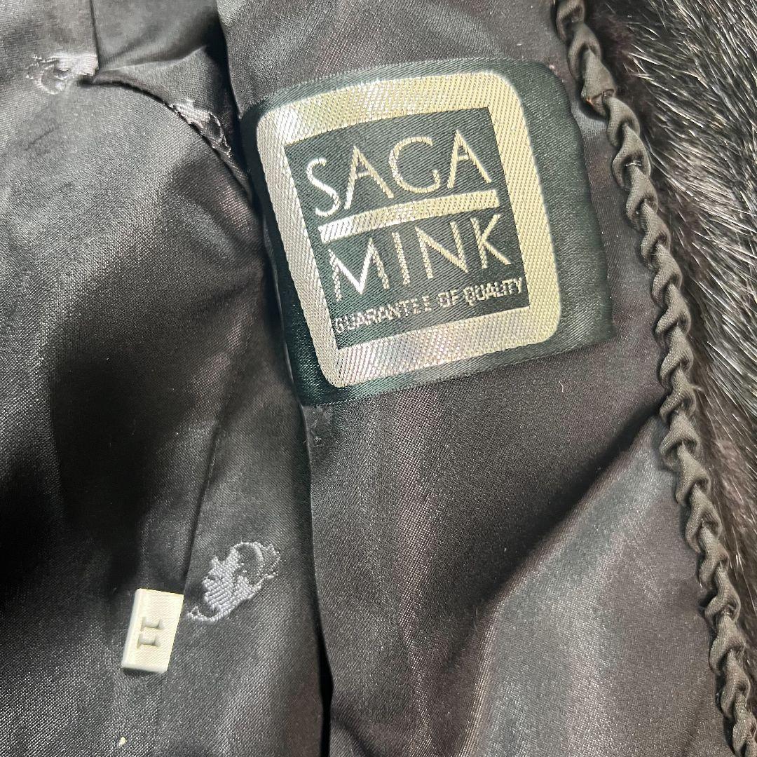 SAGA MINK Real Mink Coat L black 本毛皮