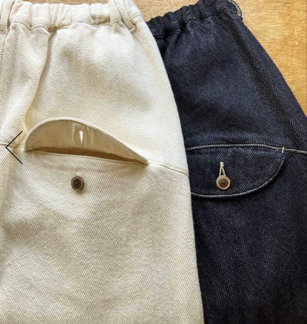 tumugu ツムグ スラブヤーン８分丈パンツindigo