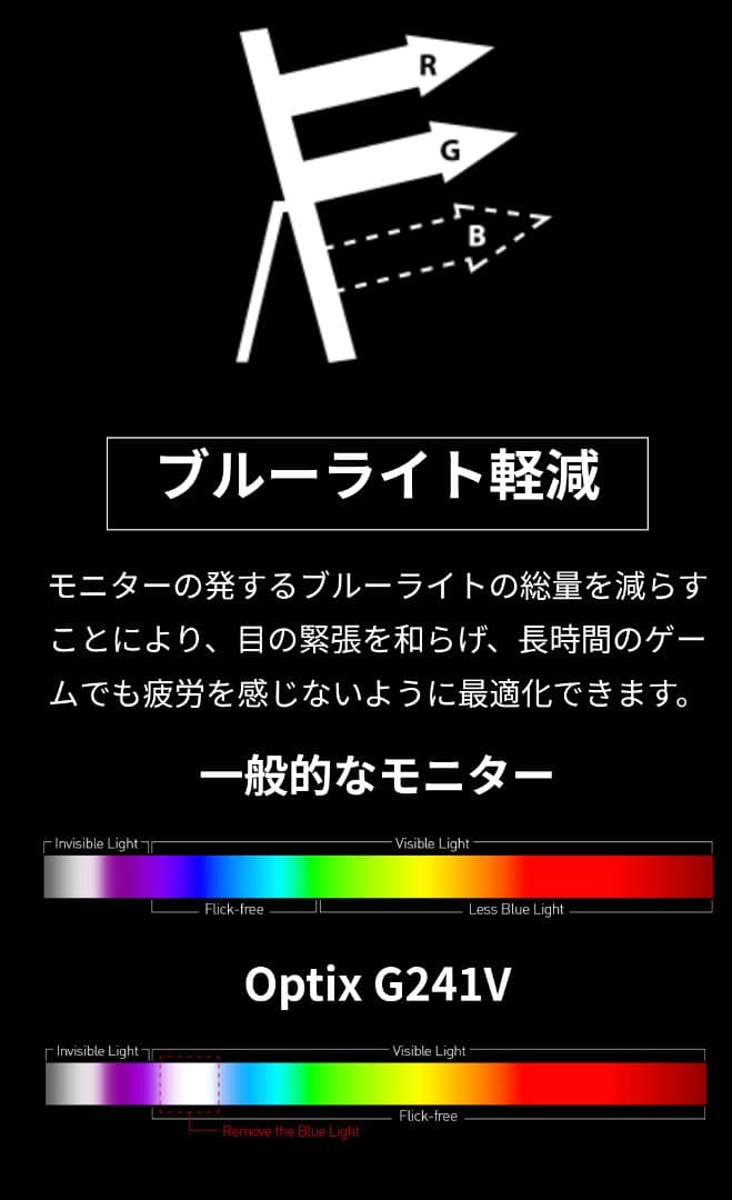 【美品】MSI OPTIX G241V 23.8インチ ゲーミングモニター本体①