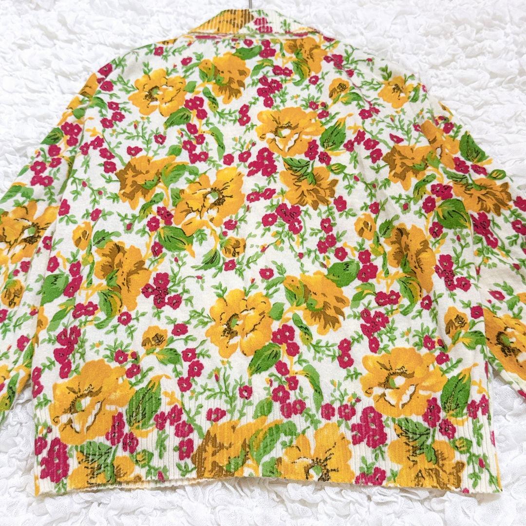 【美品】ディオール♡ガリアーノ期 カシミヤ100% 花柄 ニット カーディガン