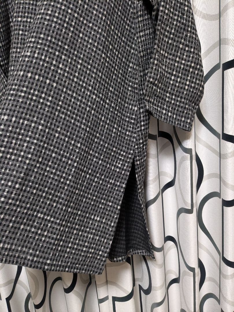 群言堂　石見銀山　ギンガムチェック　チュニックシャツ