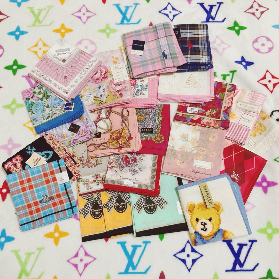ブランド ハンカチ23枚DiorヴィヴィアンYSLポロCELINEバーバリー